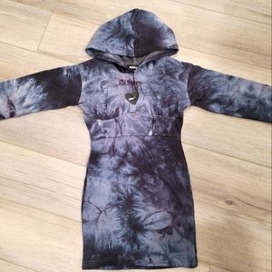 Fashion Nova Kids sweatshirt girls corset hoodie tie dye dress NEW